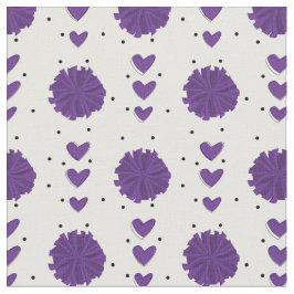Tela Patrón Pom Pom Poms y Hearts