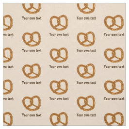 Tela Patrón Pretzel en beige - texto personalizado opci
