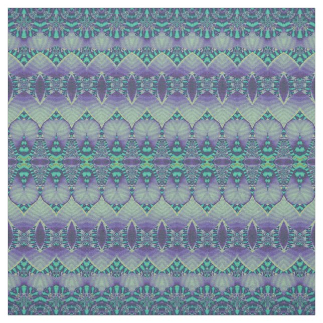Tela Patrón púrpura Verde azulado de Moda Boho (Retal)