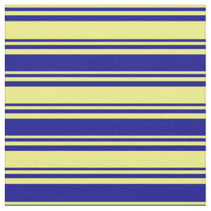 Tela Patrón rayado amarillo y azul oscuro