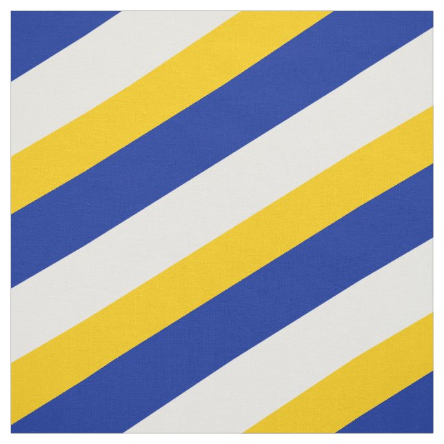 Tela Patrón rayado azul, blanco y amarillo (Retal)
