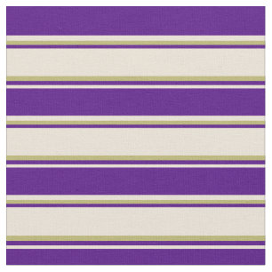 Tela Patrón rayado de Bisque, Indigo y Chaki Oscuro