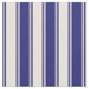 Tela Patrón rayado de color azul beige y medianoche