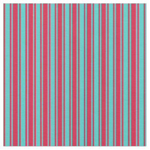 Tela Patrón rayado de color crujiente y turquesa