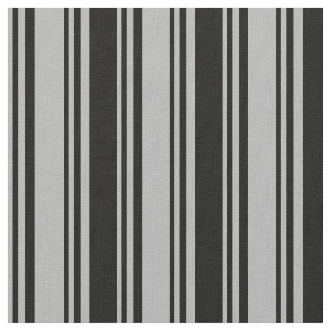Tela Patrón rayado de color gris oscuro y negro (De cerca)