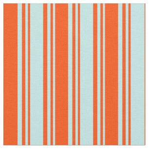 Tela Patrón rayado de color turquesa y rojo