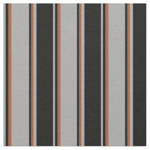 Tela Patrón rayado de gris oscuro, negro y siena