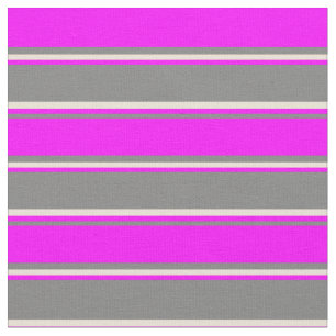 Tela Patrón rayado gris, fucsia y bizcocho