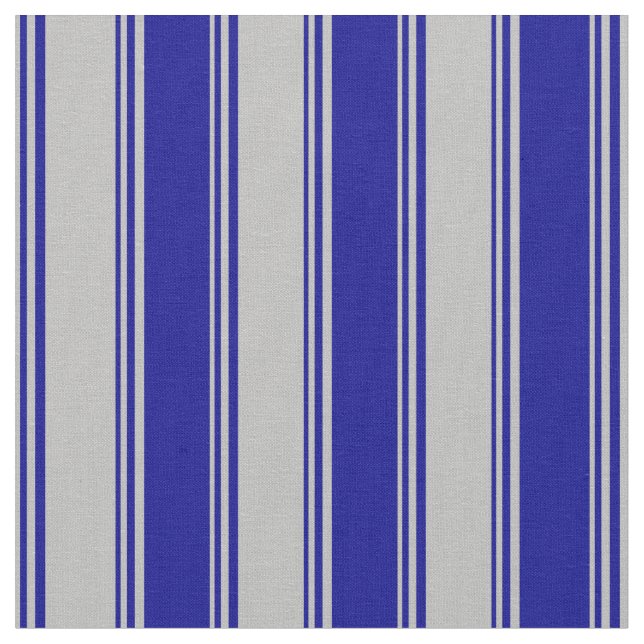 Tela Patrón rayado gris y azul oscuro (De cerca)