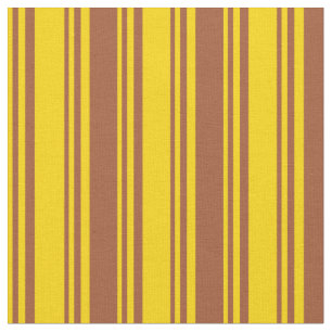 Tela Patrón rayado/lineal amarillo y siena