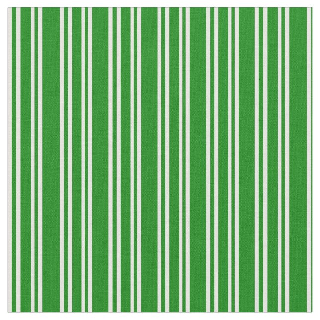 Tela Patrón rayado/lineal blanco y verde (De cerca)