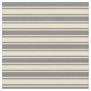 Tela Patrón rayado/lineal de color gris y beige
