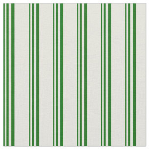 Tela Patrón rayado/lineal de color verde oscuro y beige