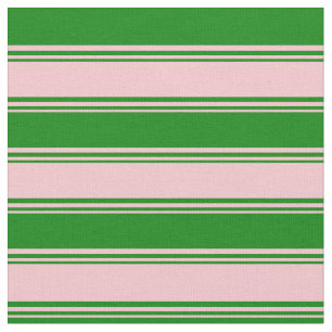 Tela Patrón rayado/lineal rosa y verde