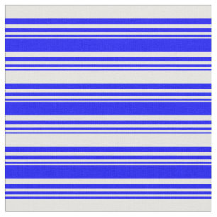 Tela Patrón rayado/lino azul y blanco