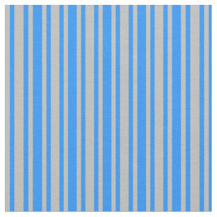 Tela Patrón rayado/lino azul y gris