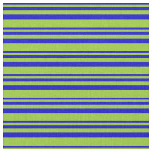 Tela Patrón rayado/lino azul y verde