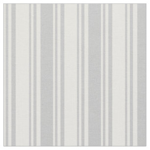 Tela Patrón rayado/lino blanco y gris