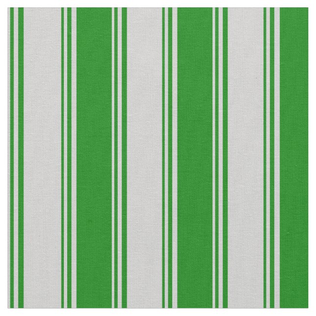 Tela Patrón rayado/lino gris claro y verde (De cerca)