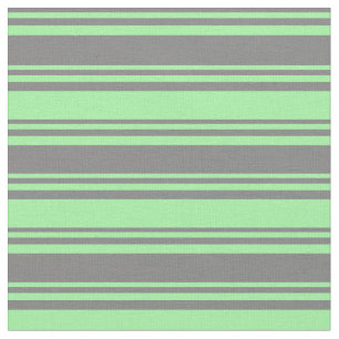 Tela Patrón rayado/lino gris y verde