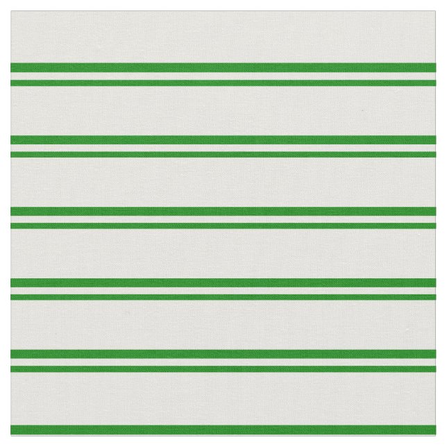 Tela Patrón rayado/lino verde y blanco (De cerca)