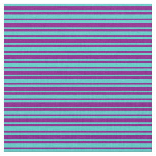 Tela Patrón rayado morado y turquesa