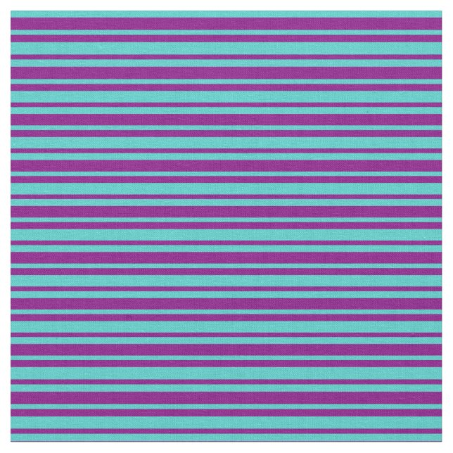 Tela Patrón rayado morado y turquesa (De cerca)