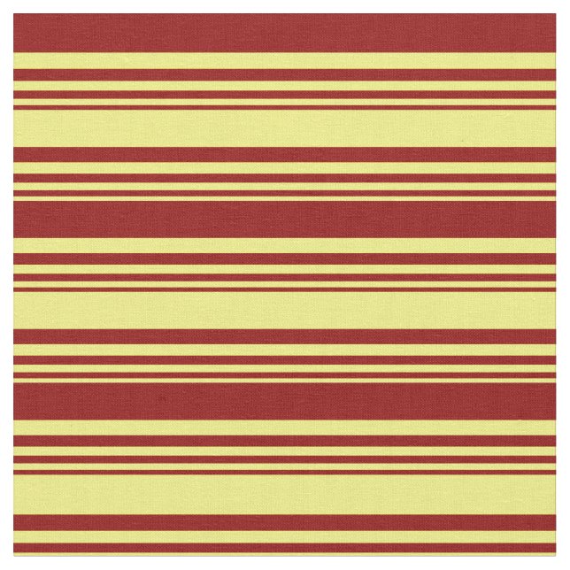 Tela Patrón rayado rojo amarillo y oscuro (De cerca)