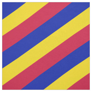 Tela Patrón rayado rojo, azul y amarillo