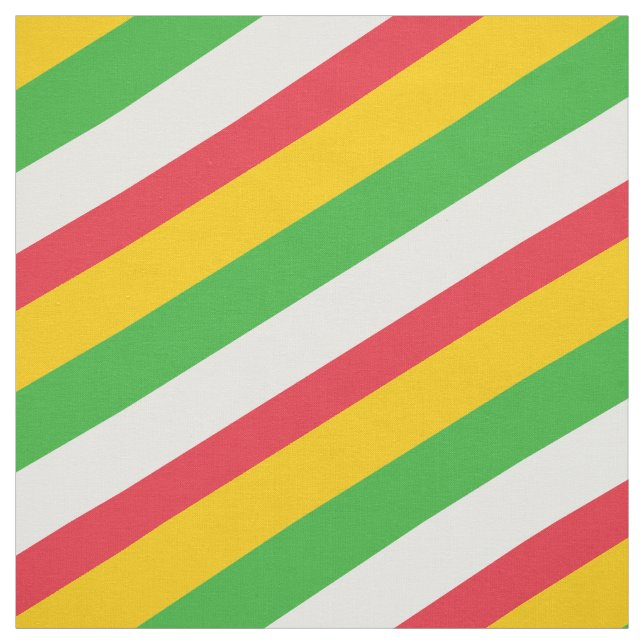 Tela Patrón rayado rojo, verde, blanco y amarillo (Retal)