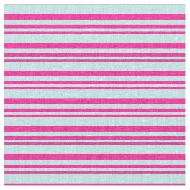 Tela Patrón rayado rosa y turquesa profundo (De cerca)
