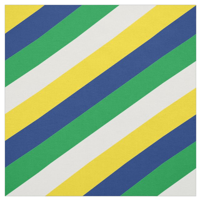 Tela Patrón rayado verde, blanco, amarillo y azul (Retal)