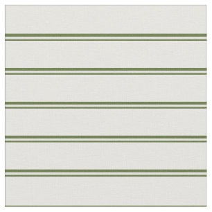 Tela Patrón rayado verde oliva oscuro y blanco