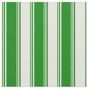 Tela Patrón rayado verde y beige