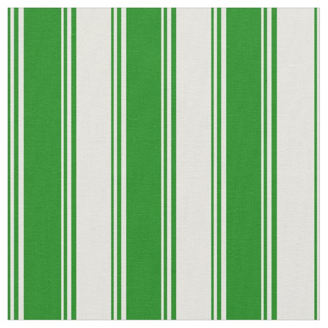Tela Patrón rayado verde y beige (De cerca)