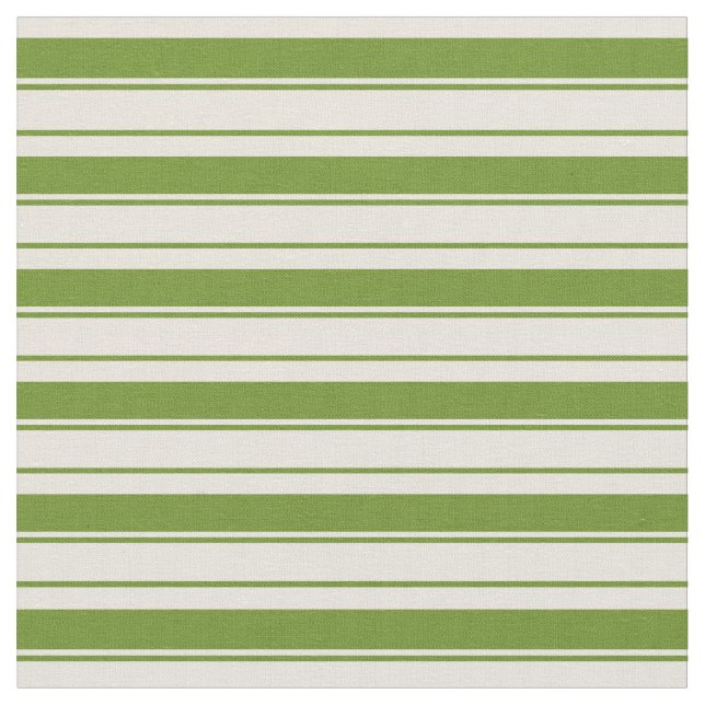 Tela Patrón rayado verde y beige (De cerca)