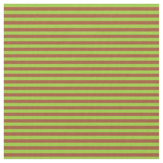 Tela Patrón rayado verde y siena (De cerca)
