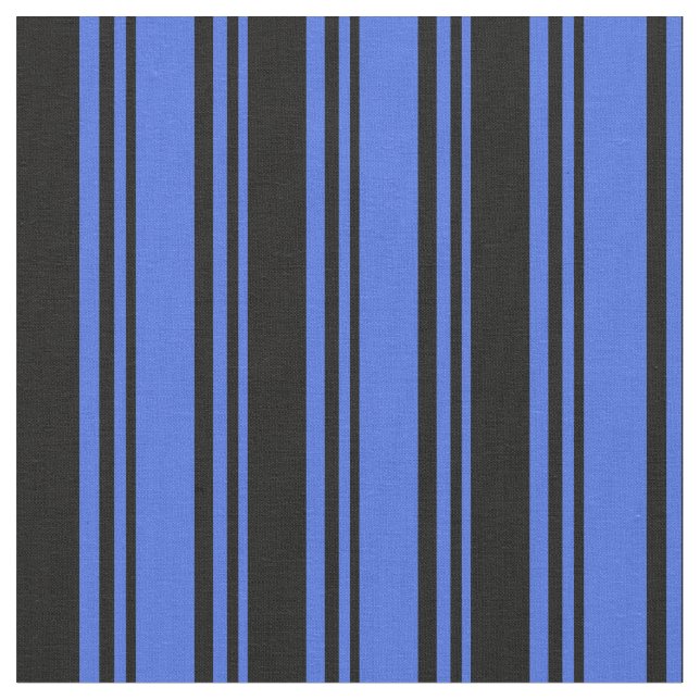 Tela Patrón real de franjas azul y negro (De cerca)