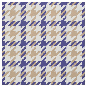 Tela Patrón retro azul y beige de colchón
