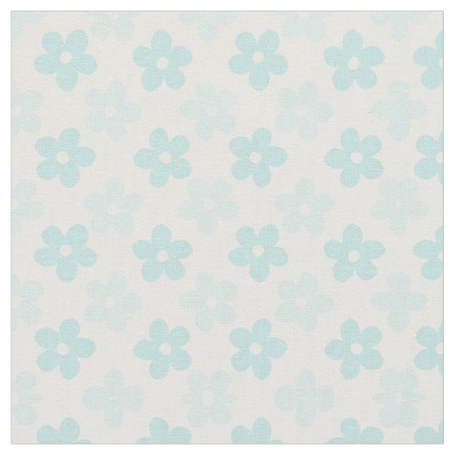 Tela Patrón retro de flores de margarita azul blanco (De cerca)