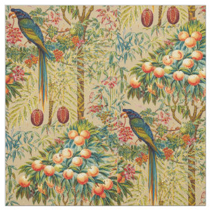 Tela Patrón retro de guacamayo Art Nouveau de Walter Cr