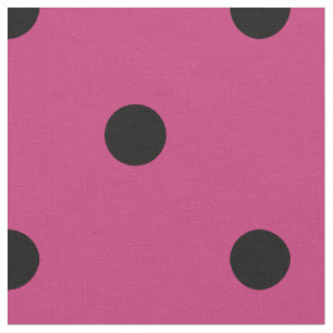 Tela Patrón Retro de Lunares Rosa Fucsia y Negro