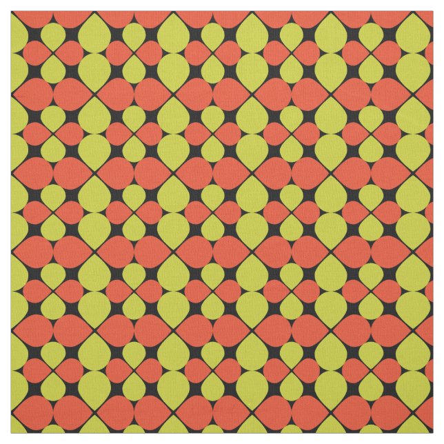 Tela Patrón retro de resumen floral (Retal)