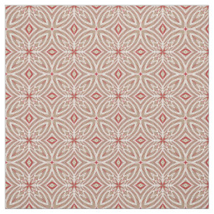 Tela Patrón retro Nouveau de color rojo blanco taupe