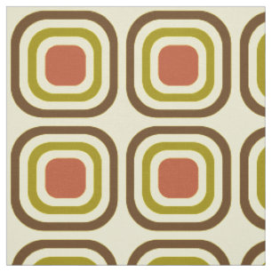 Tela Patrón retro vintage Mod Square