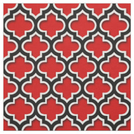 Tela Patrón rojo blanco marroquí de quatrefol #5DS
