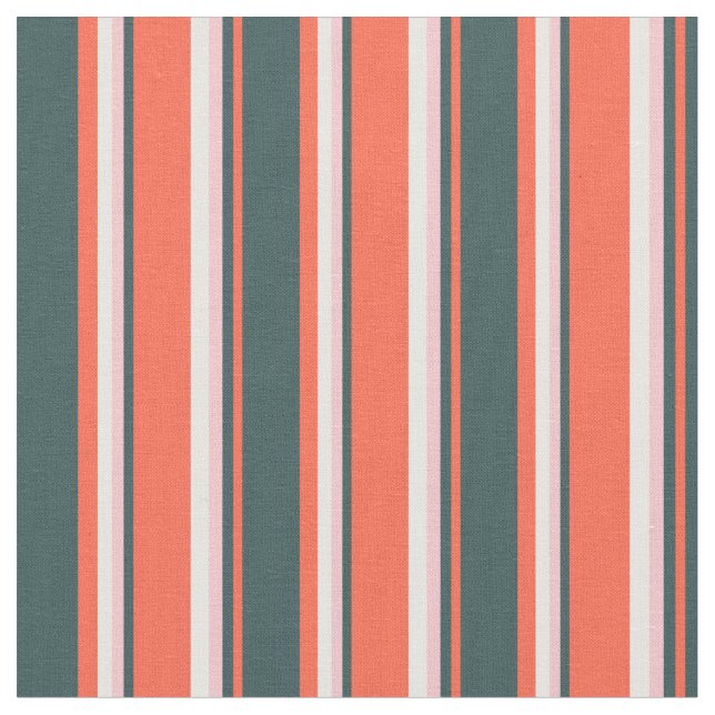 Tela Patrón rojo, gris pizarra oscuro, rosa y blanco (De cerca)