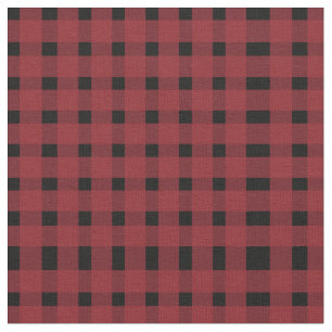 Tela Patrón rojo negro de Gingham 