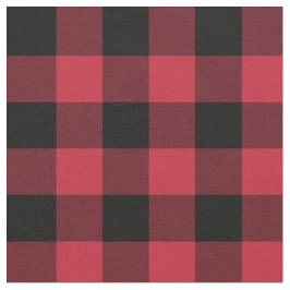 Tela Patrón rojo negro de relleno de búfalo