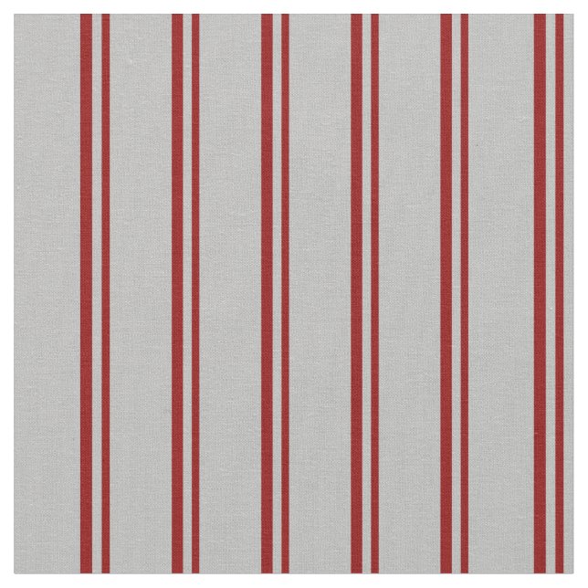 Tela Patrón rojo oscuro y gris rayado/lino (De cerca)